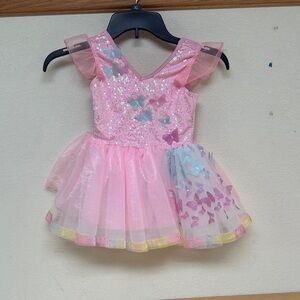 Sparkling Pink Butterfly Dance Costume for Kids
